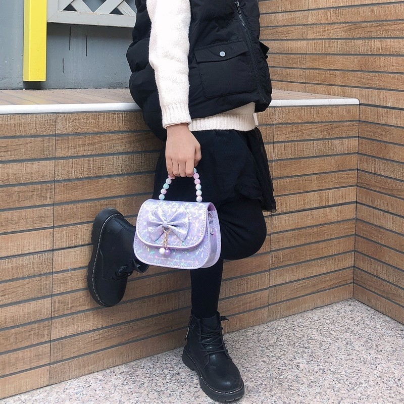 Dječja PU kožna crossbody torbica s mašnicom – sladak dječji stil za dnevnu uporabu