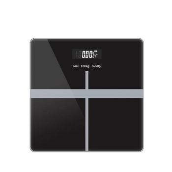 Pametne Bluetooth vaga za tjelesni udio CB2615, LCD 60x24, 0,2–180 kg, kaljeno staklo, USB-C punjenje