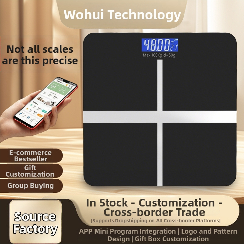 Smart Bluetooth váha na telesný tuk CB2615, LCD 60x24, 0,2–180 kg, tvrdené sklo, USB-C nabíjateľná