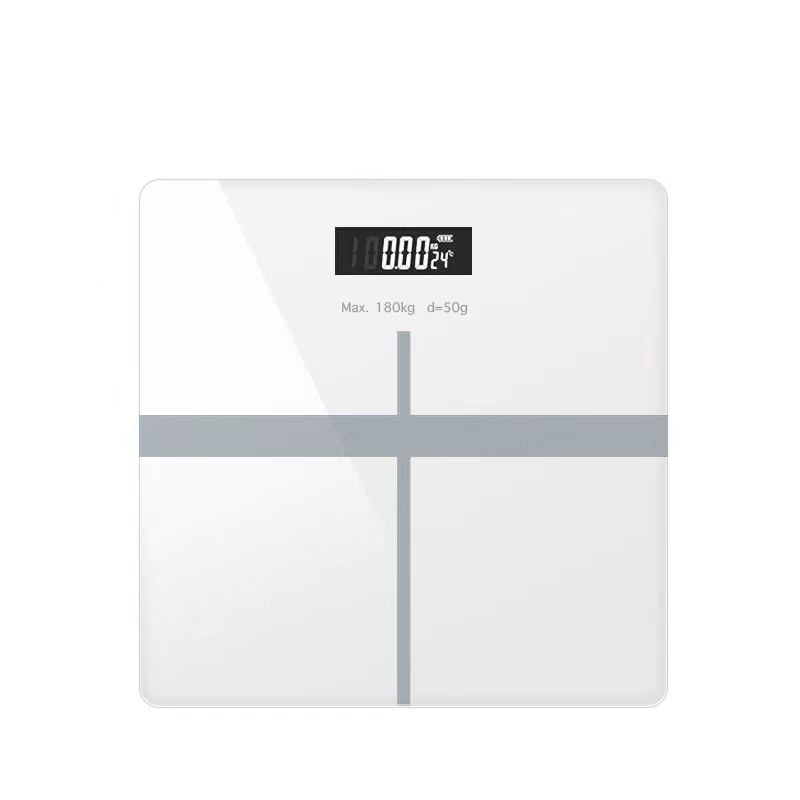 Pametne Bluetooth vaga za tjelesni udio CB2615, LCD 60x24, 0,2–180 kg, kaljeno staklo, USB-C punjenje