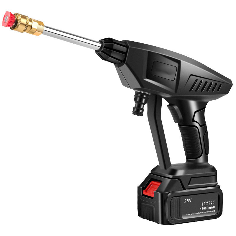 Prijenosni bežični visokotlačni pištolj za pranje automobila – ST-2, 50 bar, domet raspršivanja 6–8 m, litij baterija, plastika + nehrđajući čelik