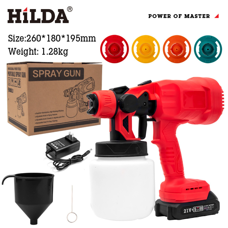 Pistol de pulverizare electric, alimentat cu baterie de litiu – atomizare înaltă pentru vopsea latex, utilizare casnică, capacitate 1000 ml