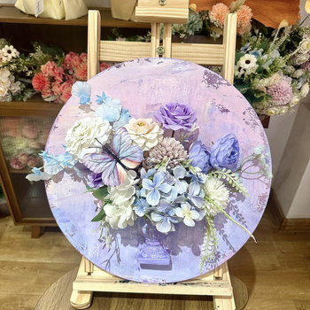 Kit DIY pentru aranjament floral în stil pictură în ulei francez, fără ramă, potrivit pentru living, dormitor sau restaurant, decor modern minimalist