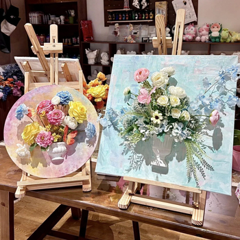 Kit DIY pentru aranjament floral în stil pictură în ulei francez, fără ramă, potrivit pentru living, dormitor sau restaurant, decor modern minimalist