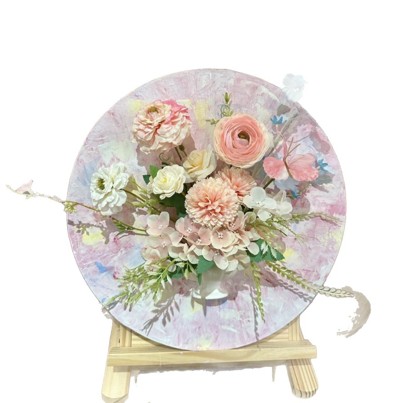 Kit DIY pentru aranjament floral în stil pictură în ulei francez, fără ramă, potrivit pentru living, dormitor sau restaurant, decor modern minimalist