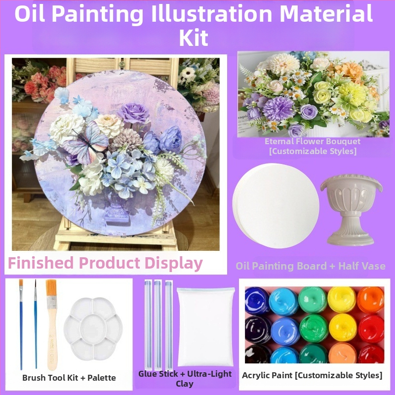 DIY súprava na kvetinovú kompozíciu v štýle francúzskej olejomaľby, bez rámu, vhodná do obývačky, spálne alebo reštaurácie, moderný minimalistický vzhľad