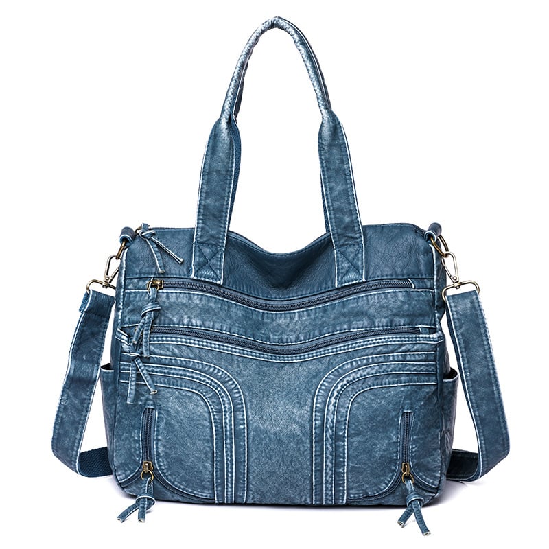 Ženska torbica — gradski minimalistički crossbody messenger stil, PU materijal, vertikalni četverokutni oblik, zatvarač za otvaranje, unutarnji džep s zatvaračem