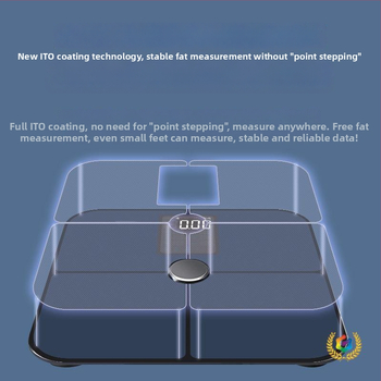 Váha na telesný tuk s Bluetooth, iOS aplikáciou, 4 presné senzory, rozsah 0,3–180 kg, tvrdené sklo