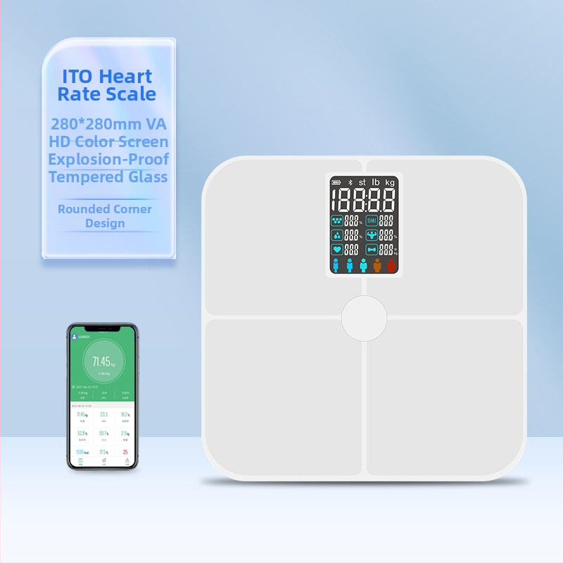 Váha na telesný tuk s Bluetooth, iOS aplikáciou, 4 presné senzory, rozsah 0,3–180 kg, tvrdené sklo