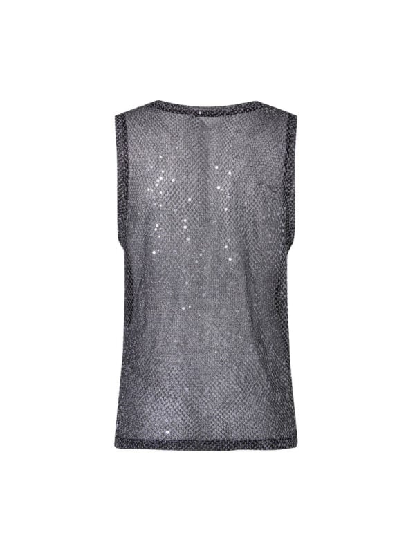 Meeste võrk-topp seljaosaga ja sequin detailidega, slim lõige, polüester, suvi, noortele