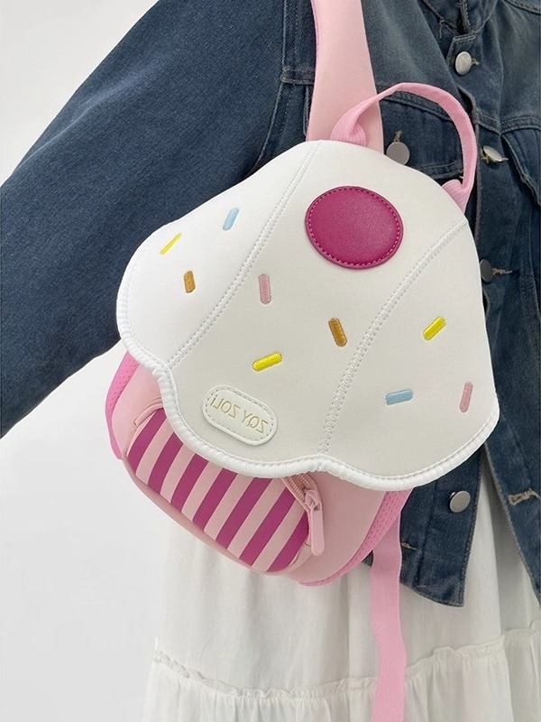Dječji mini ruksak s motivom gljive – PU, zatvarač, džep za telefon, 3D vanjski dizajn, Xinmanli