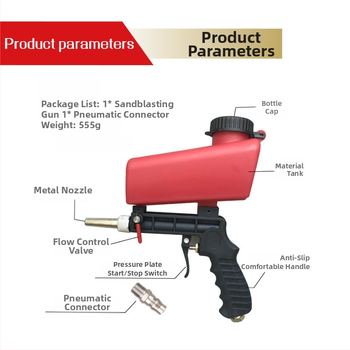 Ručný pneumatický pieskovací pištoľ s telom z plastovej zliatiny