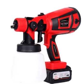 Пистолет за пръскане с литиева батерия, разглобяем високоволтов електрически инструмент за латекс и маслена боя, дюза 1.8 мм, 220 V, резервоар 900 ml, тегло 1.5 kg