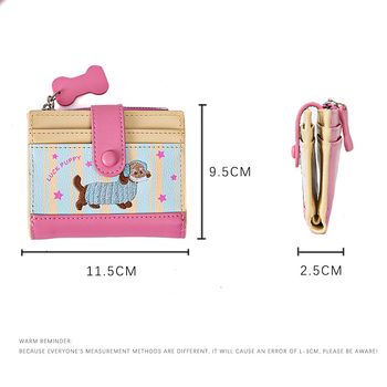 Dachshund piniginė – lengva ir plona, didelė talpa, karikatūrų modelis; PU medžiaga, pamušalas iš dirbtinės odos, atspari vandeniui, super lengva, pavasaris 2025