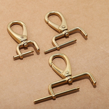 Leválasztható kampó táskákhoz tiszta rézből — kulcstartó kampó, hardver táskákhoz mozgó csavarrúddal