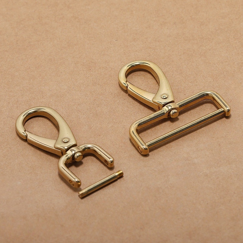 Leválasztható kampó táskákhoz tiszta rézből — kulcstartó kampó, hardver táskákhoz mozgó csavarrúddal