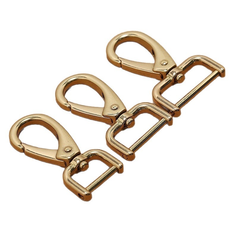 Leválasztható kampó táskákhoz tiszta rézből — kulcstartó kampó, hardver táskákhoz mozgó csavarrúddal