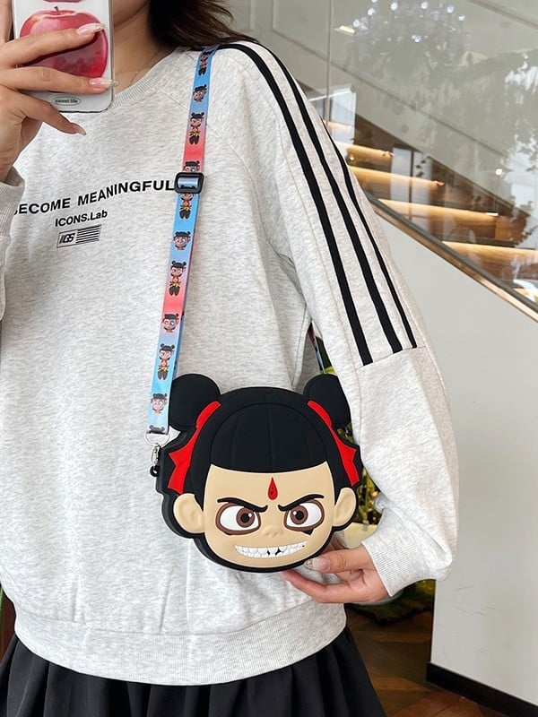 Nezha dječja crossbody torbica od silikona, lagana, sladak stil, za osnovnu školu
