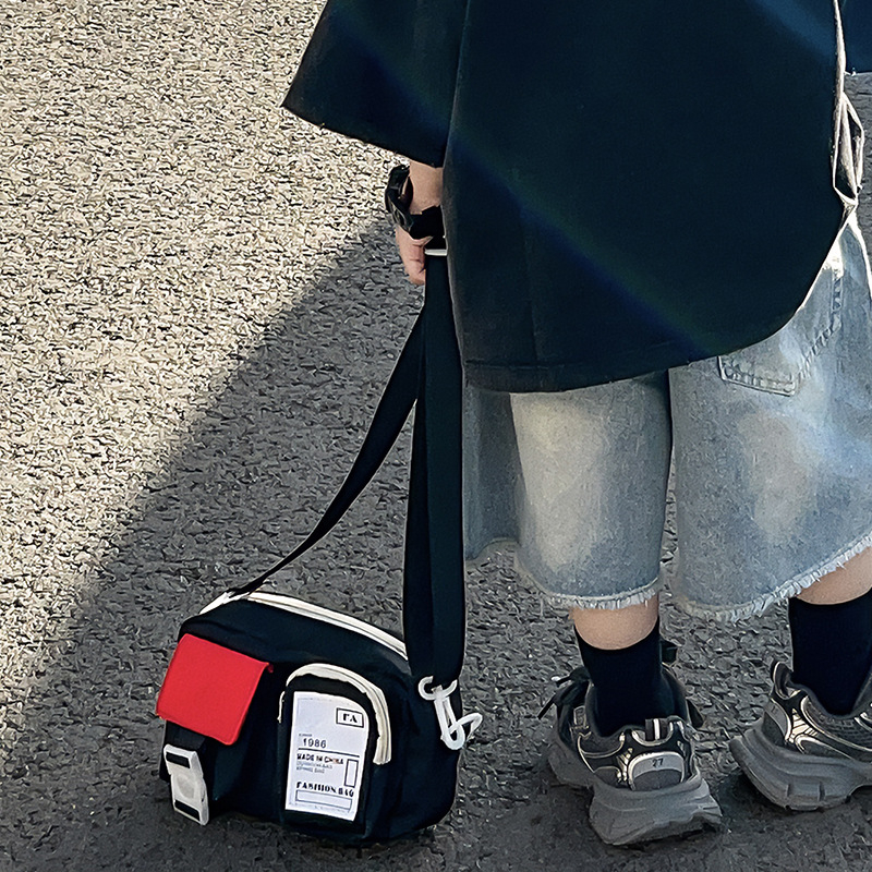Dječja torba preko ramena od platna — Modern Tide Cool stil, podstava poliester, ultra lagana i proširiva, svakodnevna uporaba