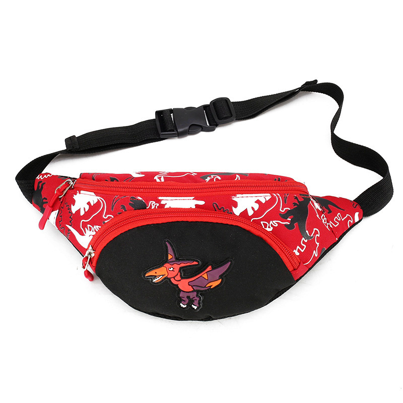 Dječja crossbody torba s dinosaurus dizajnom, najlon, prozračna i otporna na habanje, podstava od poliestera, uzorak životinje