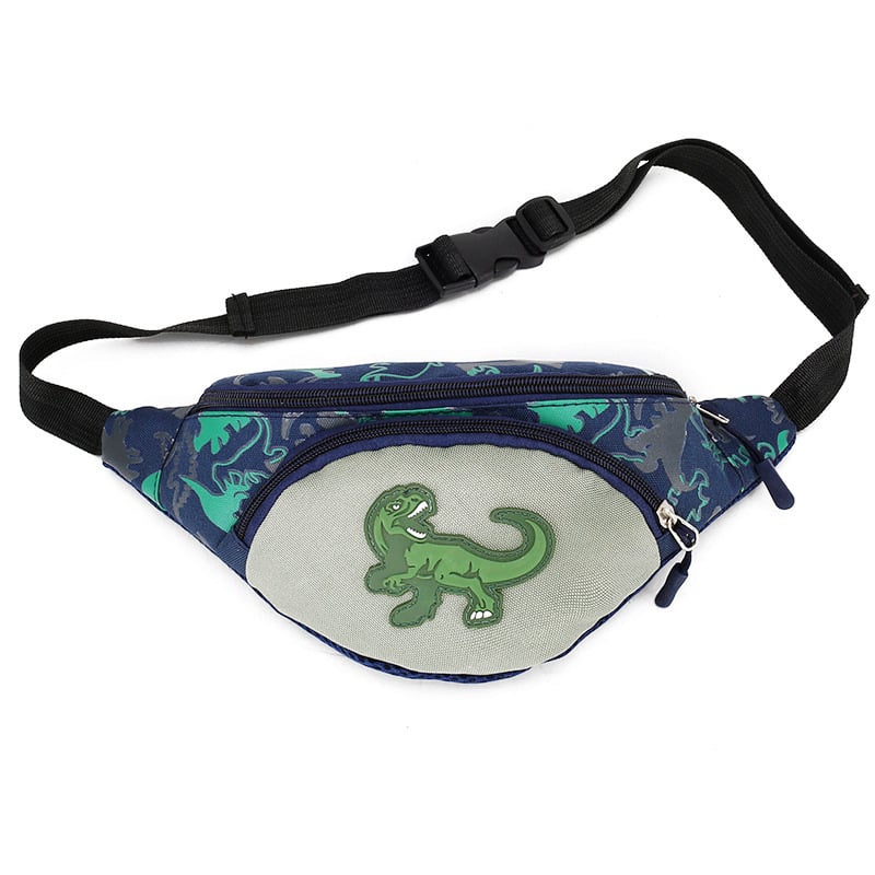 Dječja crossbody torba s dinosaurus dizajnom, najlon, prozračna i otporna na habanje, podstava od poliestera, uzorak životinje