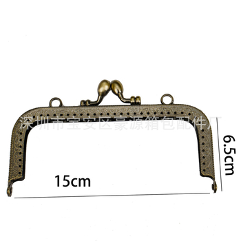 Željezni okvir za novčanik s dvije uši, kvadratni reljefni uzorak i kutijskom bravom