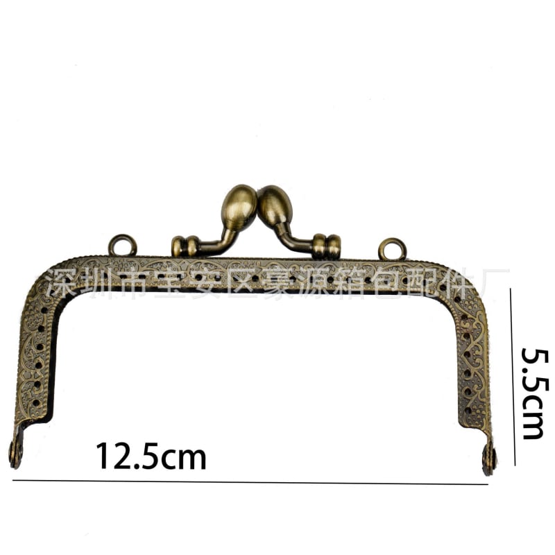 Željezni okvir za novčanik s dvije uši, kvadratni reljefni uzorak i kutijskom bravom