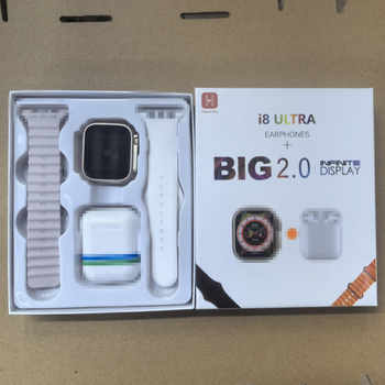 Έξυπνο ρολόι Senmatai i8 Ultra3 S10 με κλήσεις Bluetooth και ακουστικό, διπλός ιμάντας 2-σε-1, μέτρηση οξυγόνου αίματος, καρδιακών παλμών και αρτηριακής πίεσης, παρακολούθηση ύπνου, ασύρματη φόρτιση, συμβατό με Android.