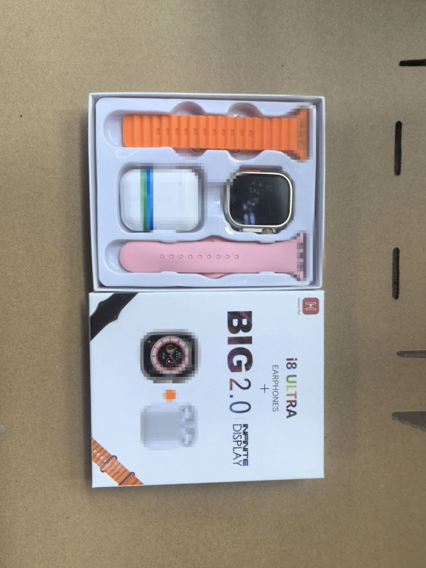 Έξυπνο ρολόι Senmatai i8 Ultra3 S10 με κλήσεις Bluetooth και ακουστικό, διπλός ιμάντας 2-σε-1, μέτρηση οξυγόνου αίματος, καρδιακών παλμών και αρτηριακής πίεσης, παρακολούθηση ύπνου, ασύρματη φόρτιση, συμβατό με Android.