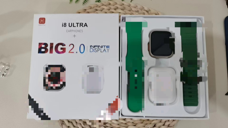 Έξυπνο ρολόι Senmatai i8 Ultra3 S10 με κλήσεις Bluetooth και ακουστικό, διπλός ιμάντας 2-σε-1, μέτρηση οξυγόνου αίματος, καρδιακών παλμών και αρτηριακής πίεσης, παρακολούθηση ύπνου, ασύρματη φόρτιση, συμβατό με Android.