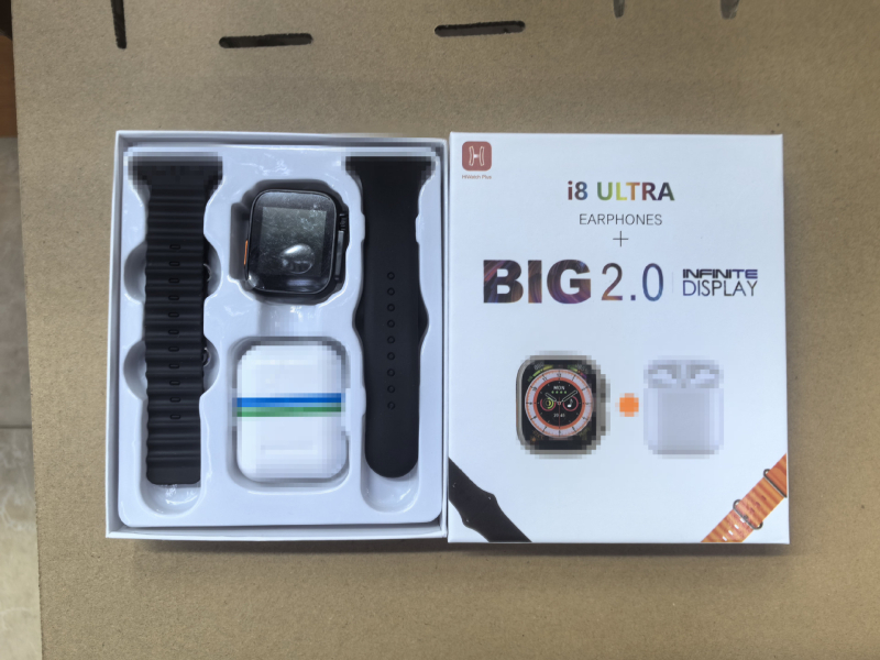 Έξυπνο ρολόι Senmatai i8 Ultra3 S10 με κλήσεις Bluetooth και ακουστικό, διπλός ιμάντας 2-σε-1, μέτρηση οξυγόνου αίματος, καρδιακών παλμών και αρτηριακής πίεσης, παρακολούθηση ύπνου, ασύρματη φόρτιση, συμβατό με Android.