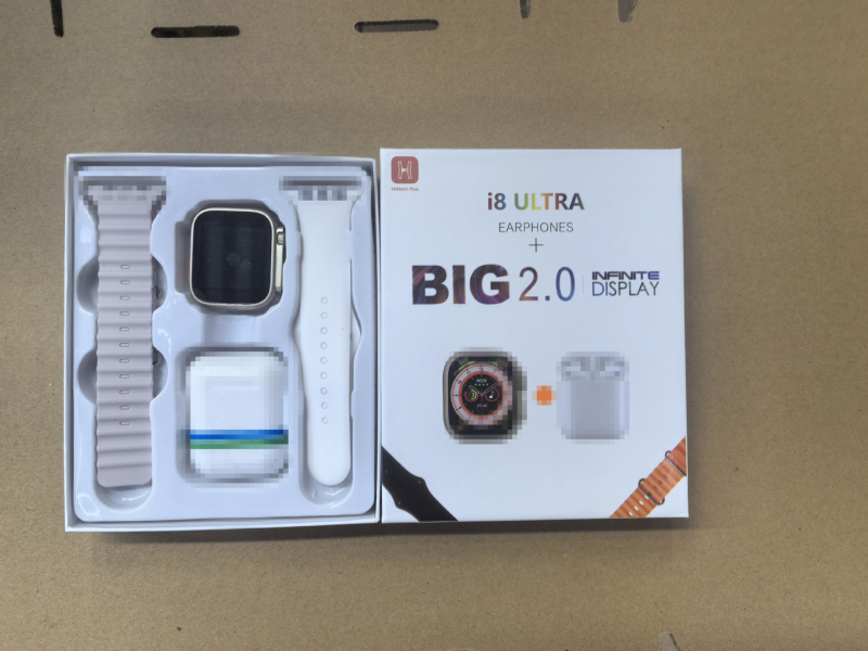 Έξυπνο ρολόι Senmatai i8 Ultra3 S10 με κλήσεις Bluetooth και ακουστικό, διπλός ιμάντας 2-σε-1, μέτρηση οξυγόνου αίματος, καρδιακών παλμών και αρτηριακής πίεσης, παρακολούθηση ύπνου, ασύρματη φόρτιση, συμβατό με Android.