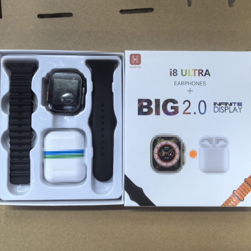 Έξυπνο ρολόι Senmatai i8 Ultra3 S10 με κλήσεις Bluetooth και ακουστικό, διπλός ιμάντας 2-σε-1, μέτρηση οξυγόνου αίματος, καρδιακών παλμών και αρτηριακής πίεσης, παρακολούθηση ύπνου, ασύρματη φόρτιση, συμβατό με Android.