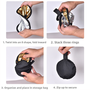 5-в-1 Фотографски отражател и сгъваем преносим панел за осветление, найлон, за всички условия