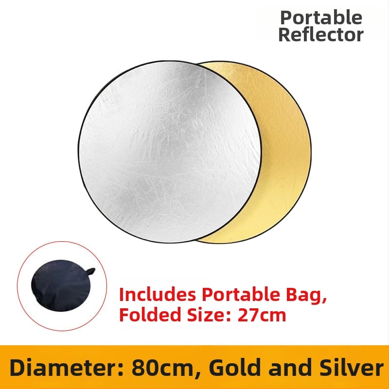 5-в-1 Фотографски отражател и сгъваем преносим панел за осветление, найлон, за всички условия