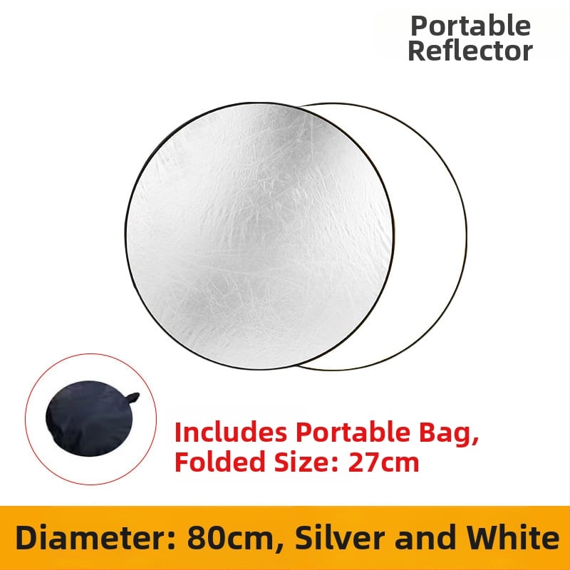 5-в-1 Фотографски отражател и сгъваем преносим панел за осветление, найлон, за всички условия