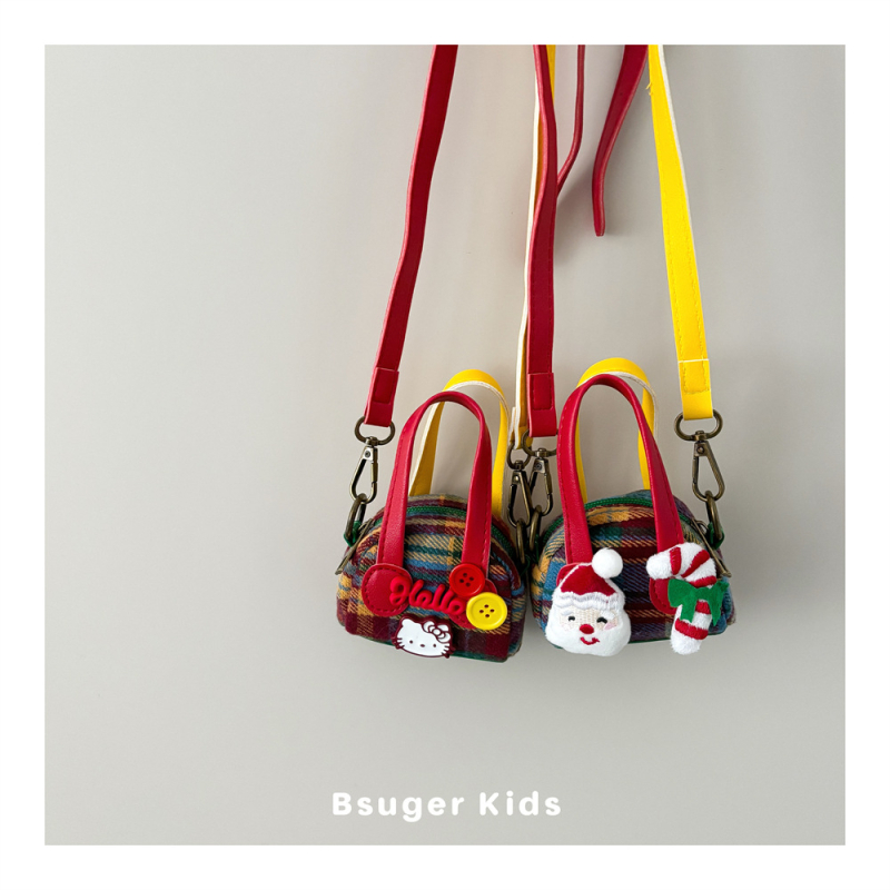 Dječja crossbody torba u korejskom stilu s motivom Djeda Mraza, platno, poliester podstava, prozračna i izdržljiva, za djevojčice