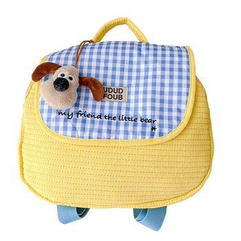 Dječji ruksak od pamuka, životinjski uzorak, slatka dječja estetika, naramenice s zračnim jastučićem, pogodan za učenike osnovne škole