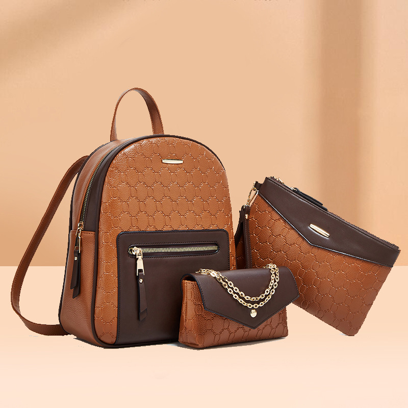 Set od tri ruksaka za majku i kćer — moderan crossbody ruksak, kapacitet 20-35L, PU materijal, podstava od poliestera, proljeće 2025