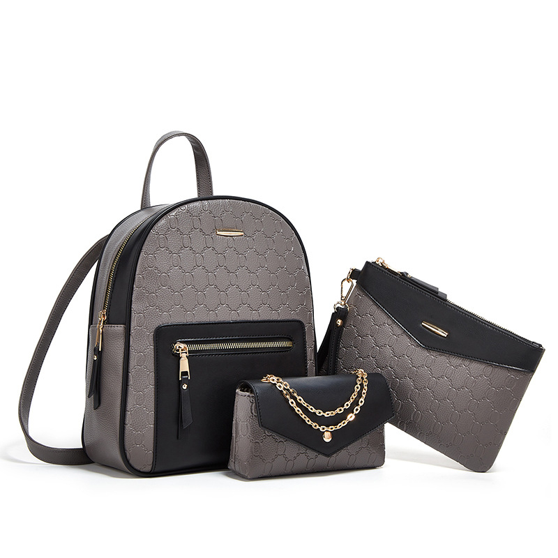 Set od tri ruksaka za majku i kćer — moderan crossbody ruksak, kapacitet 20-35L, PU materijal, podstava od poliestera, proljeće 2025