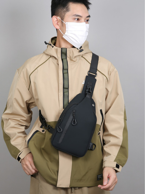 Muška chest bag - najlon, vodootporna, Pagoda, poliester podstava, za poslovna putovanja