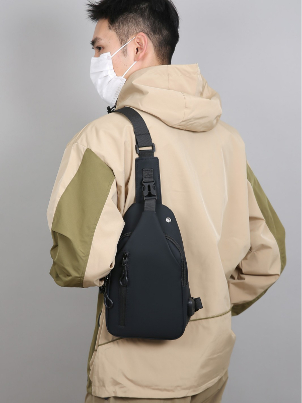 Muška chest bag - najlon, vodootporna, Pagoda, poliester podstava, za poslovna putovanja