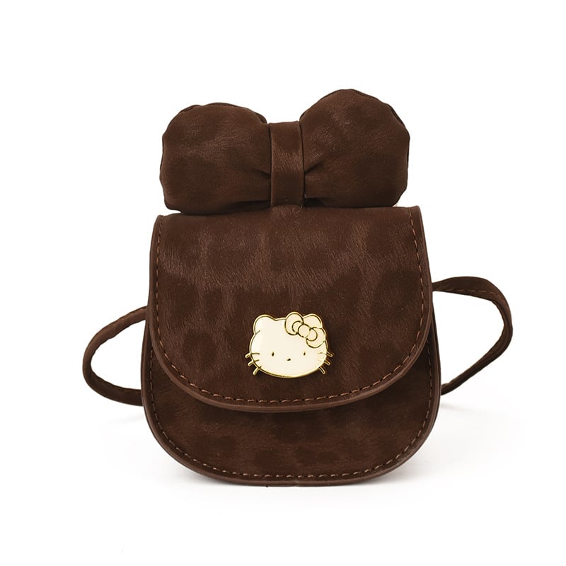 Dječja crossbody torba s leopard printom i mašnicom, za djevojčice osnovne škole, PU materijal, podstava od sintetičke kože, prozračna, otporna, za svakodnevnu upotrebu