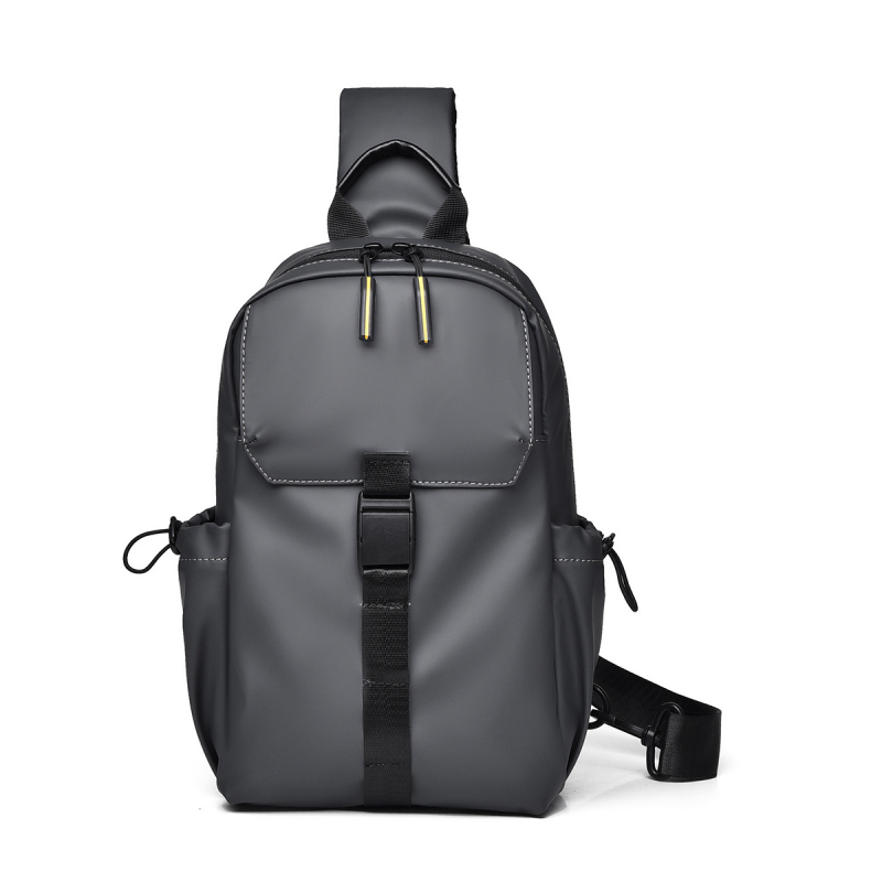 Muška crossbody torbica za prsa, gradski jednostavan stil, PU materijal, antibakterijski i otporan na habanje, ljetno izdanje 2025