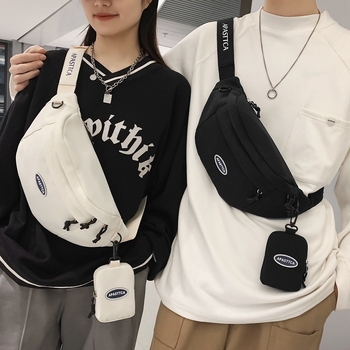 Muška torbica za prsa, street style, najlon, vodootporna, uzorak s slovima, model -13
