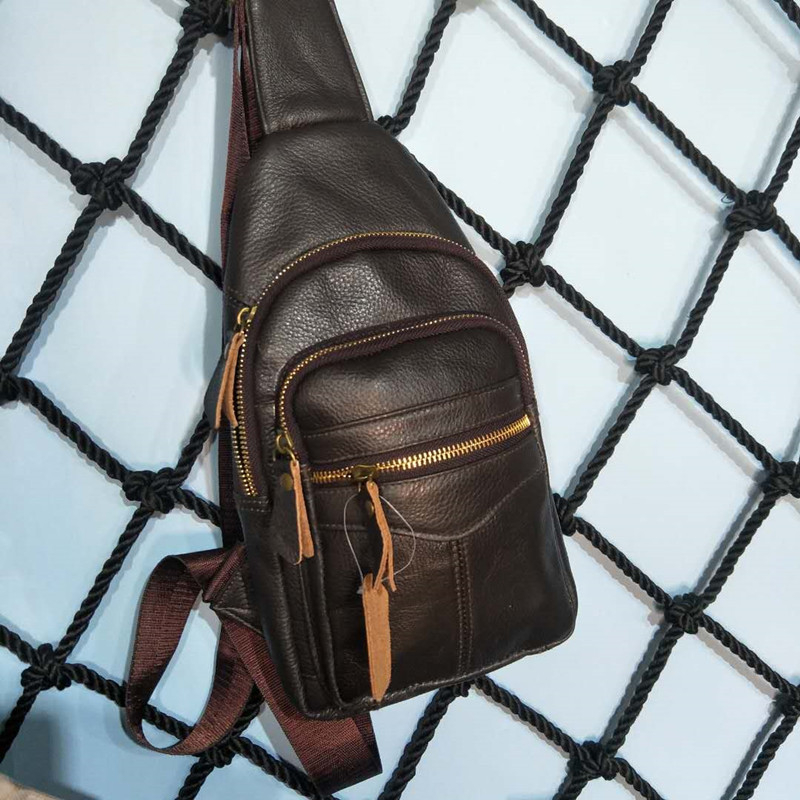 Muška chest bag u uličnoj modi, od kože goveda, otporna na habanje, model lj222