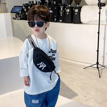 Dječja platnena crossbody torba s uzorkom slova — ultra lagana, prozračna, otporna na habanje, za vrtić
