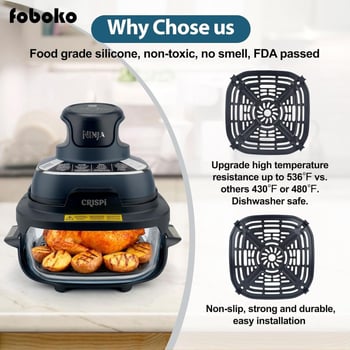 Аксесоар за Ninja Fn101Gy въздушен фритюрник: Поддържаща тава, Силиконова защита на ъглите, Ръчна употреба