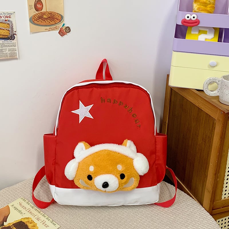 Plüss karikatúra hátizsák gyermekeknek, nylon test és poliészter bélés, légpárnás vállpántok, uniszex az 1–2. évfolyam számára