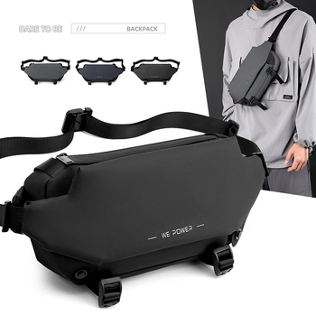 WEPOWER muška crossbody torba - visoko kvalitetna prsna torba sa skrivenim pretinacem za bocu vode, vodootporan najlon